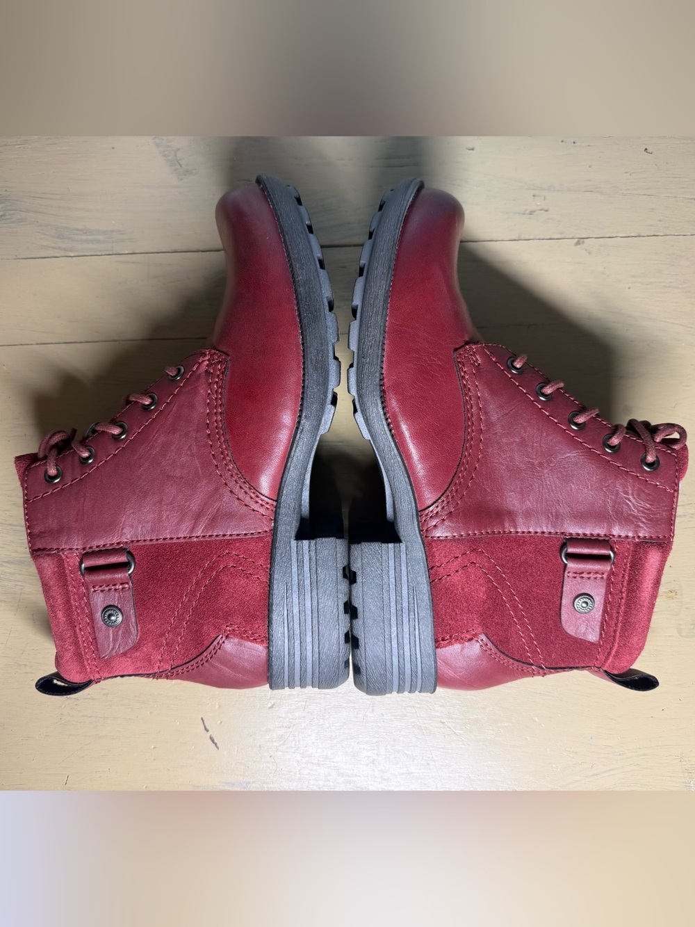 Earth Origins “Pasha” Women's Red Scarlet Leather Chukka Boots EU 39 US 8 - Picture 7 of 9